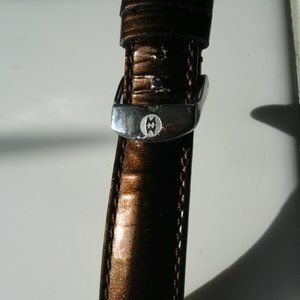 Michele Bronze Leather Watch Band Made in France